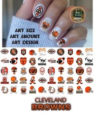 Cleveland Browns Waterslide Nail Decals Set Of 50 Instructions And Bonus