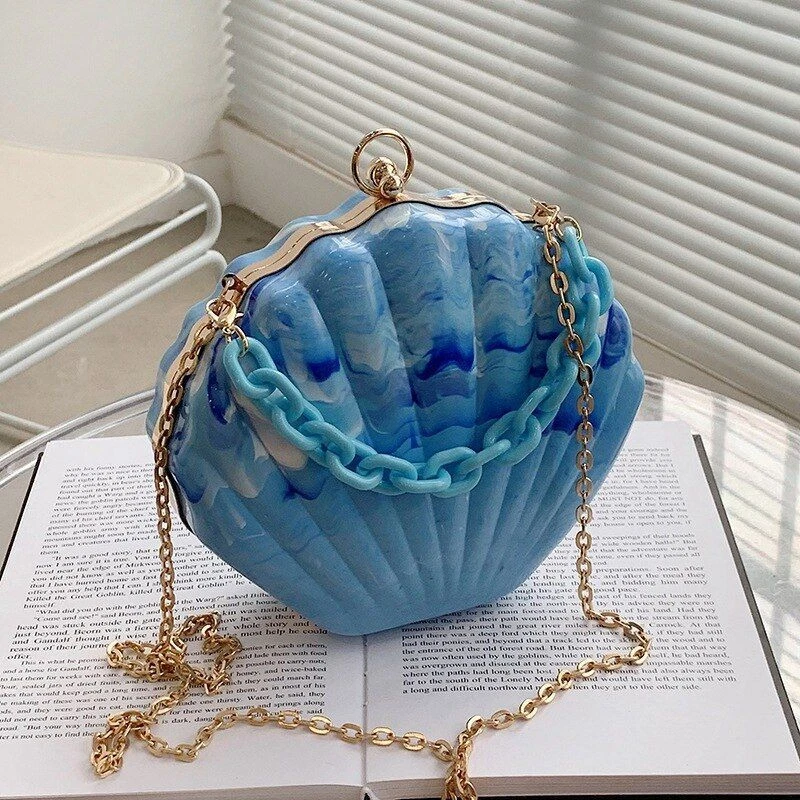 Gold Shell Fashion Clutch Purse Party Bags