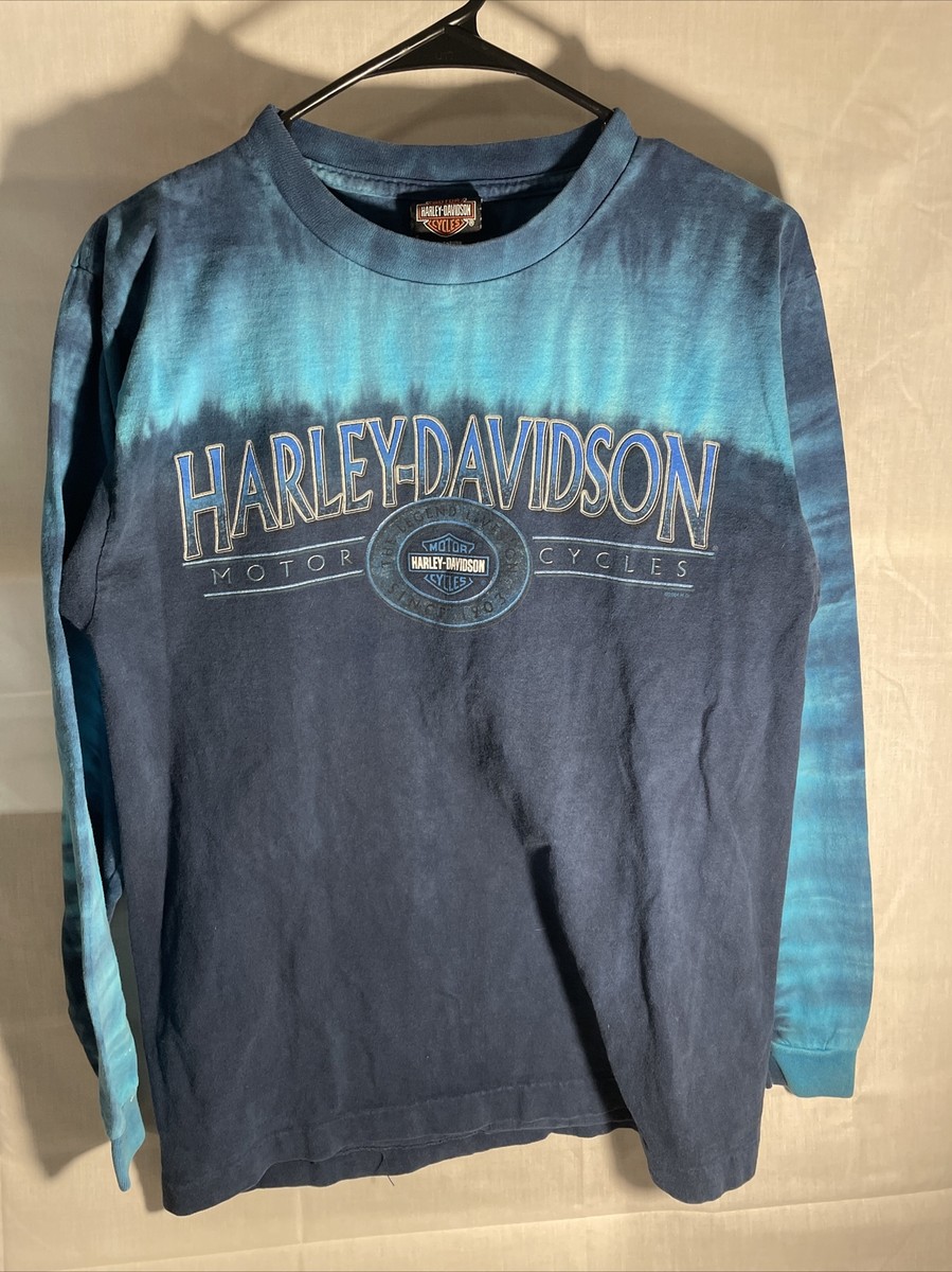 【SATIIIZ】Per Harley American Dyeing T-Shirt Vintage harley davidson tie dye t-shirt - Small - Single