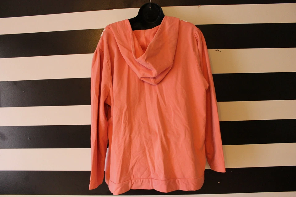 Sudadera con capucha Sport Savvy para mujer bordada melocotón mezcla de algodón cremallera completa talla XL Foto 3 de 4