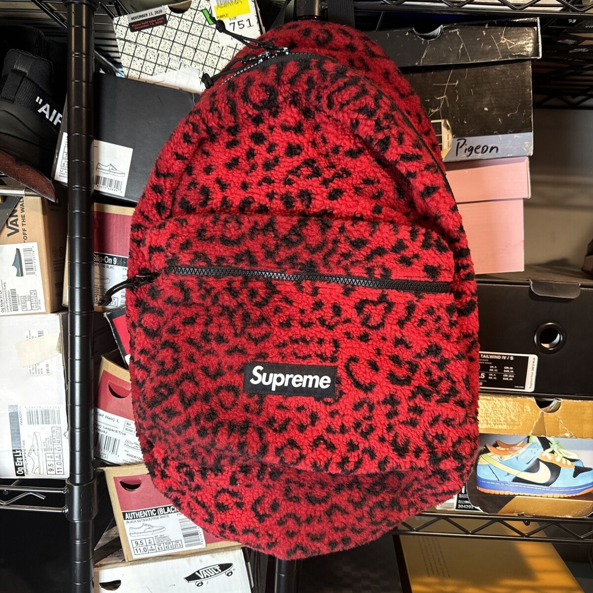 Supreme Leopard Print Fur Backpack Fw17 Red | eBay Supreme Leopard Print Fur Backpack Fw17 Red | eBay