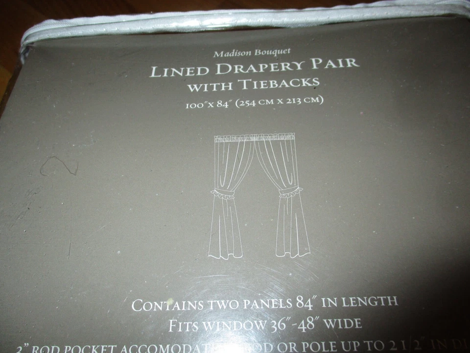 Новый нераспакованный Williamsburg пара MADISON BOUQUET английская роза драпировки занавески 100 x 84 - Изображение 3 из 4