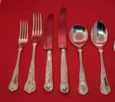 George Butler Silver Plate Cutlery KINGS DESIGN 6 Piece place setting - Image 1 of 4