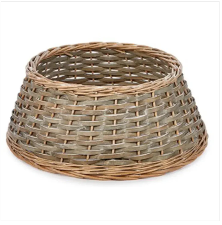 PREMIER 60CM DIA GREY WOOD TREE SKIRT