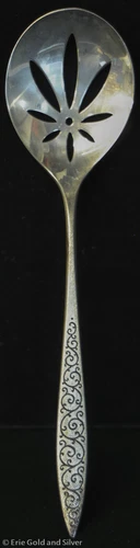 Wallace Spanish Lace Mid Century Sterling Silver Slotted Spoon