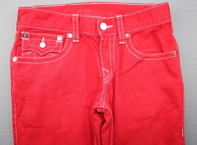 TRUE RELIGION サイズ30 Men's True Religion Jeans Straight With Flap Red Cotton Size 30