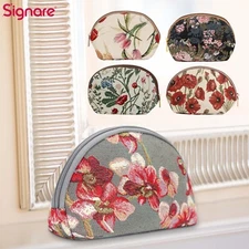 Tapestry Cosmetic Bag Toiletry Make Up Organisation Bag Floral Design