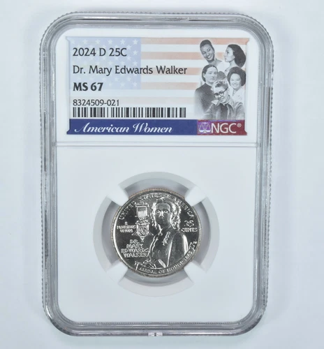 2024-D Washington Quarter Dr. Mary Edwards Walker MS67 NGC American Women