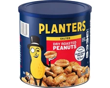 Planters Salted Dry Roasted Peanuts Canister 52 oz Large Size
