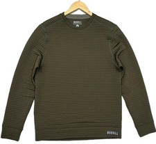 Nobull Sweatshirt Mens Quilted Pullover Waffle Crewneck ARMY Size Medium Gym