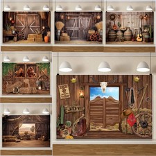 Western Cowboy Backdrop Party Decorations Wild West Rodeo Rustic Background