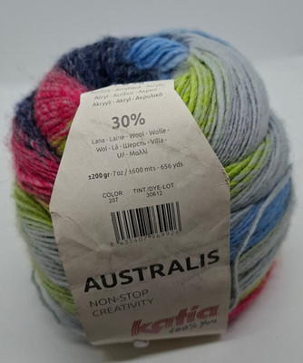 (60  /kg): 200 g Katia AUSTRALIS, Non-Stop Creativity, Farbverlauf, Fb. 207#8297