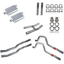 Dual Exhaust Kit 2.25" With Street Flow Mufflers/ Fits Long Tube Headers Must...