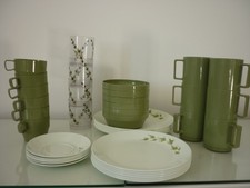 Vintage 1980s Campus Antiference Caravan tableware set