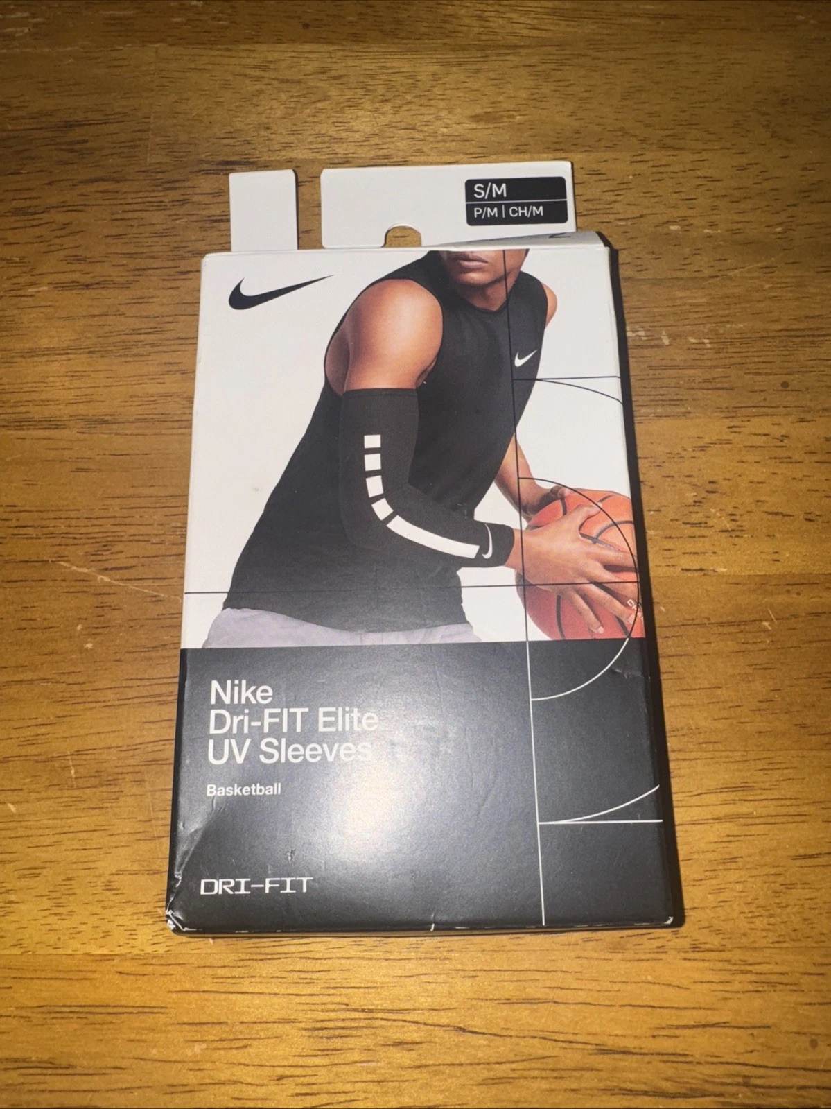 NIKE S/M Adult Unisex DRI FIT Pro Elite 2.0 UV 2 Basketball Sleeves Black 129862