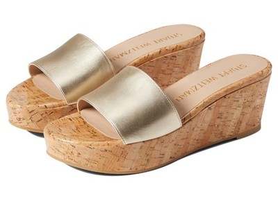 Stuart Weitzman Womens Summer Wedge Platino 9.5 B