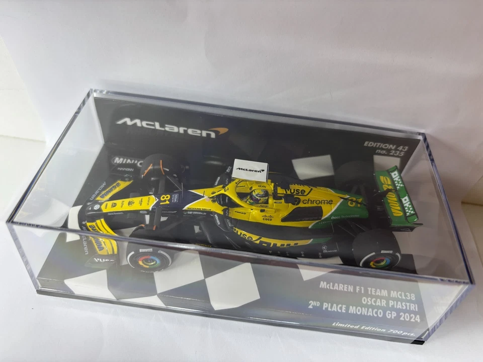 McLAREN MCL38 PIASTRI 2nd MONACO 1/43 GP 2024 minichamps pma - Immagine 2 di 4