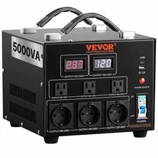 VEVOR Voltage Converter Transformer, 5000W, Heavy Duty Step Up/Down Transformer,