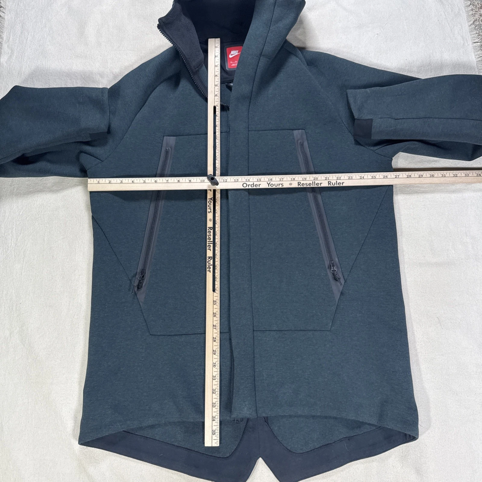 Nike Tech Fleece Parka Jacket Men Size XL Gray Full Zip Long - product detail image 4