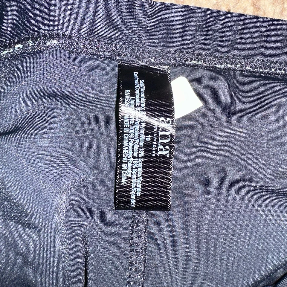 Women Tankini Set A.N.A Size 10 Striped Polka Dots With Skirted Belted Bottom. - Image 3 of 3