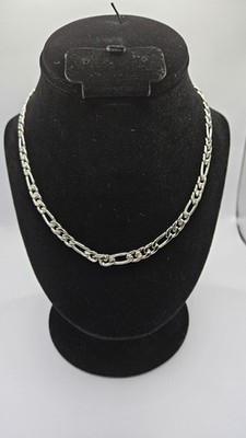 Vintage schwere Weißgold 14KGP 24'' italienische FIgaro Gliederkette Halskette BMNY 7mm