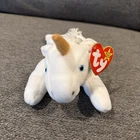 Vintage Ty Beanie Baby Mystic the Unicorn Plush with Tan Horn Coarse Mane Rare