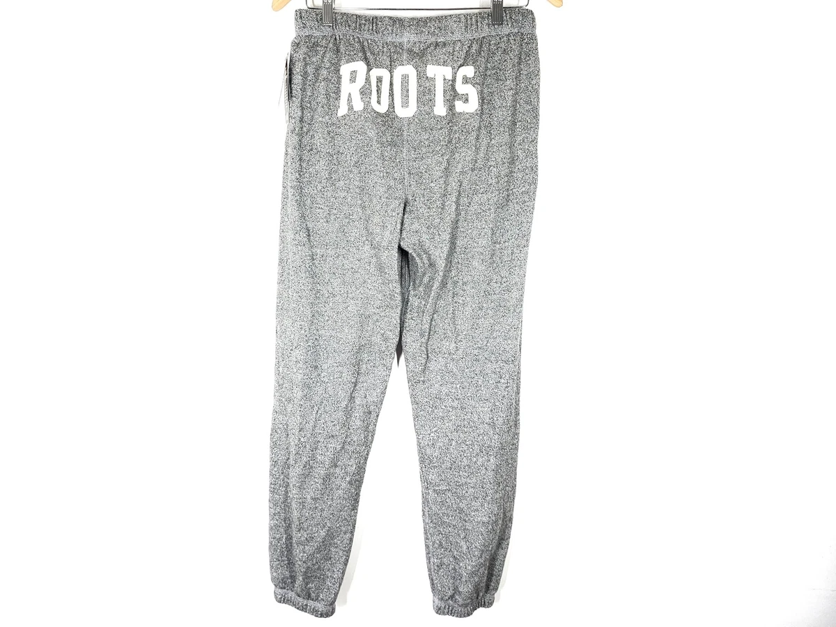 Roots Women's Original BF Boyfriend Sweatpant Salt & Pepper Gray Sz S