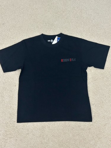 NWT Size L Resident Evil 4 CAPCOM 40th Anniversary Uniqlo Cotton T-shirt Black - Picture 3 of 11
