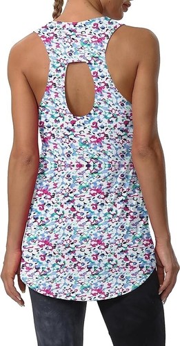 Cakulo Womens Workout Athletic Tank Tops Loose Gym Yoga Racerback Sleeveless Run