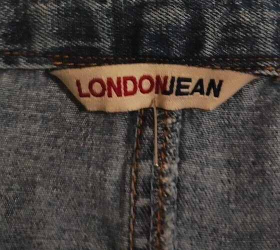 Falda larga de mezclilla London Jean recta con abertura trasera talla pequeña pequeña Foto 3 de 4