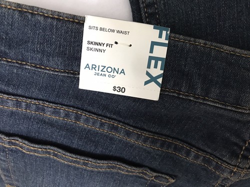Arizona Boys Skinny Fit Flex Stretch Skinny Jeans size 18 NWT Brown Tint Wash - Picture 8 of 8