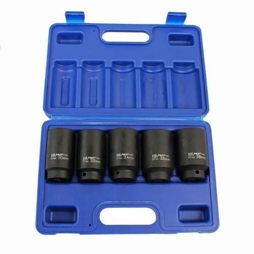 US PRO Tools 5pc 1/2" dr Deep Impact Hub Nut Socket 30, 32, 34, 35, 36mm B1431 - Picture 2 of 4
