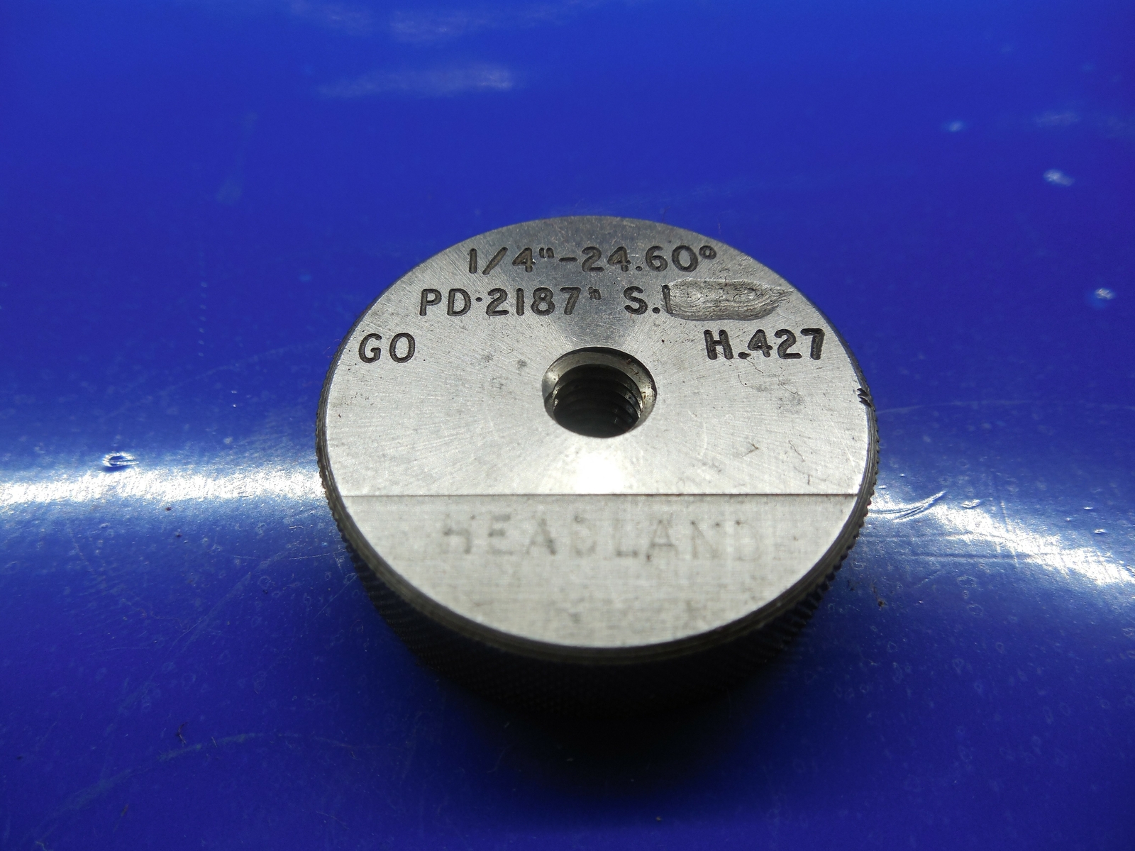 1/4 24 60 DEGREE SOLID THREAD RING GAGE .25 GO ONLY P.D. = .2187 1/4-24 ...