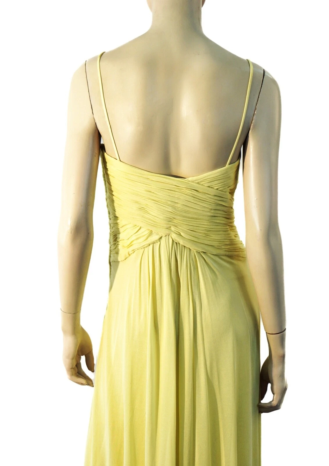 Abito MICHAEL KORS senza maniche in jersey di seta giallo lime 8 $2720