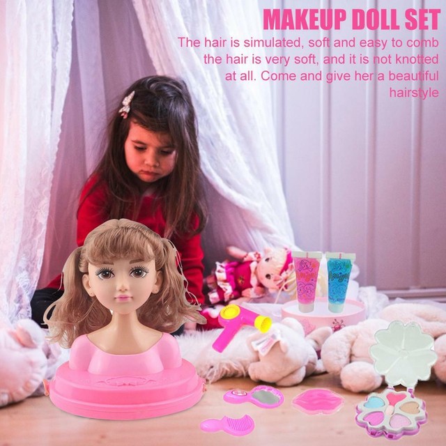 play makeup doll head