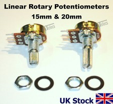 Linear Rotary Potentiometer, 15mm & 20mm, Single gang, 3 Terminal, WH148 - UK
