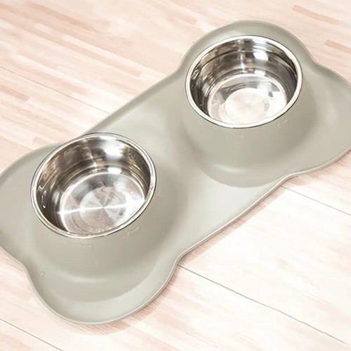 Doppel Haustier Hundenäpfe Futter Wasser Edelstahl rutschfest Welpen Katze Füttern - Bild 22 von 25