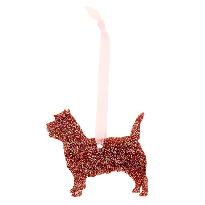 Cairn Terrier Hund Glitzer Weihnachtsdeko - 11 Farben zur Auswahl.