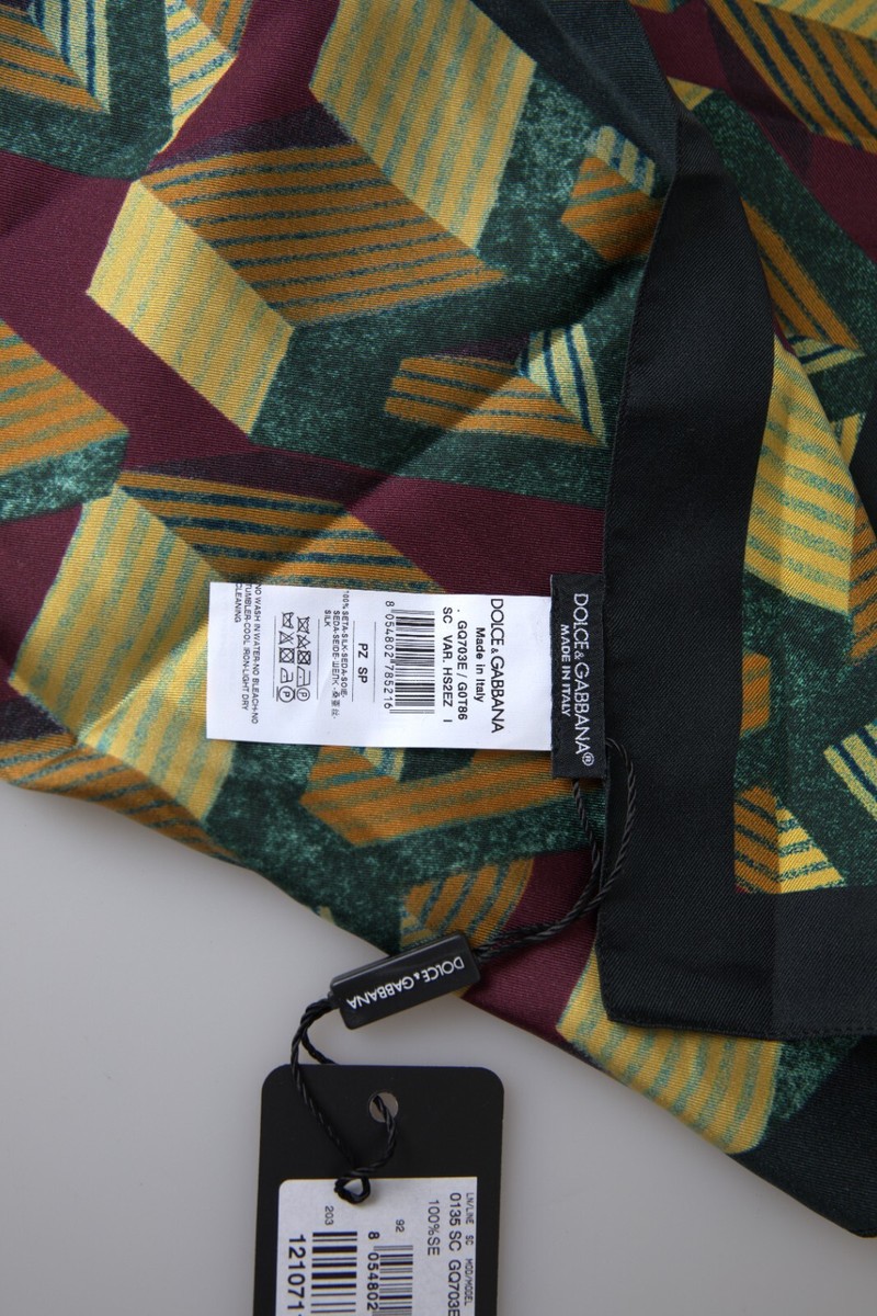【関税&送料込み】Dolce & Gabbana Multicolor Square Scarf DOLCE & GABBANA Scarf Multicolor Printed Square Handkerchief