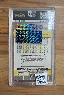 1989 FLEER #616 BILL RIPKEN ORIOLES FF ERROR PSA 10 DNA AUTO 10