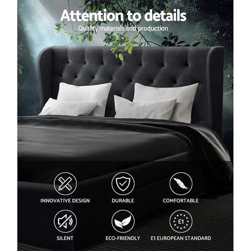 Artiss Bed Frame QUEEN Size Mattress Base with 4 Storage Drawers Charcoal MILA - Picture 4 of 10