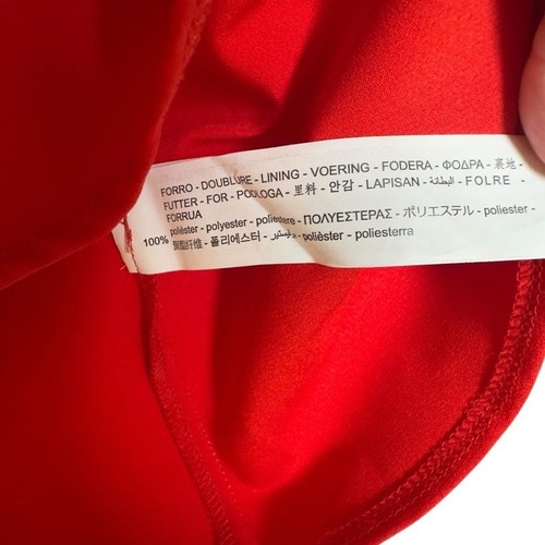 Zara Red Pleated Draped High Waist Mini Skirt Bold Elegant Flowy L - Picture 6 of 8