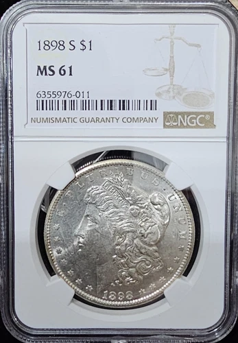 1898-S Morgan Dollar MS-61 NGC