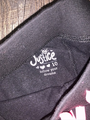 Justice sz 10 black pink zebra gymnastics sweatpants Pants nwot - Picture 4 of 5