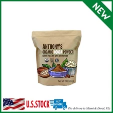 Raw ORGANIC Cocoa Powder Unsweetened Non-Alkalized Cacao Powder Non-GMO 2LB NEW
