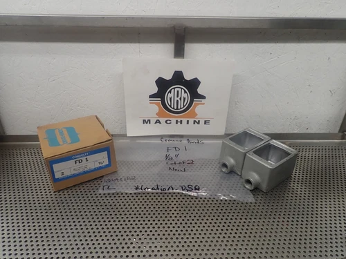 Crouse-Hinds FD1 Condulet Size 1/2" Outlet Boxes New Old Stock (Lot of 2)