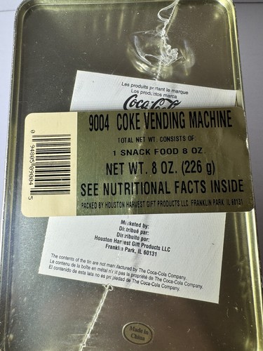Drink Coca Cola in Bottles Vending Machine Tin Box 8"H - Picture 2 of 10