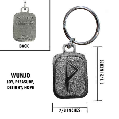 Viking Rune Keychains, Rune Key chain Pewter Nordic Key Ring Charms, Made in USA - Picture 24 of 162