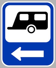 EMPLACEMENT ZONE AIRE CARAVANE GAUCHE CAMPING 50CM AUTOCOLLANT STICKER CAM196