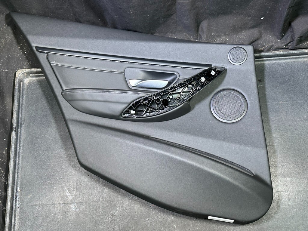 15-18 BMW F80 M3 REAR LEFT INTERIOR DOOR PANEL MERINO LEATHER 